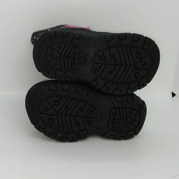 Wonder Nation Toddler Girls Pre-owned Blk/Pink Faux Fur Lined Snow Boots- sz. 7T - Picture 5 of 6